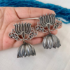 Oxidised Lotus Design Jhumka