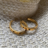 Black Stone Golden Hoop Earring