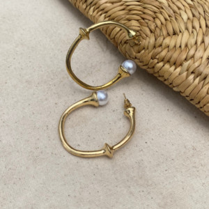 Peppy Pearl Hoop Earring