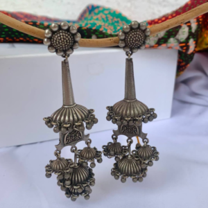 Oxidised Statement Jhumka Earring