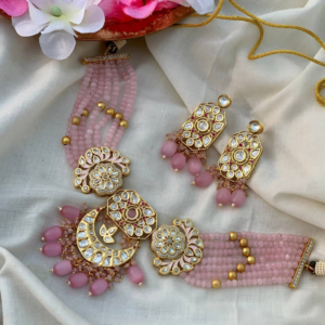 Chand Kundan Choker Necklace With Onyx Beads