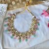 Mint Green & Pastel Pink Kundan Polki Necklace Set