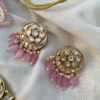 Kundan Choker Set Adorned With Pearls And Pastel Pink Beads