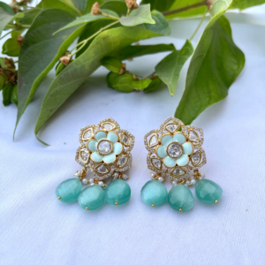 Turquoise Flower Designer Earrings