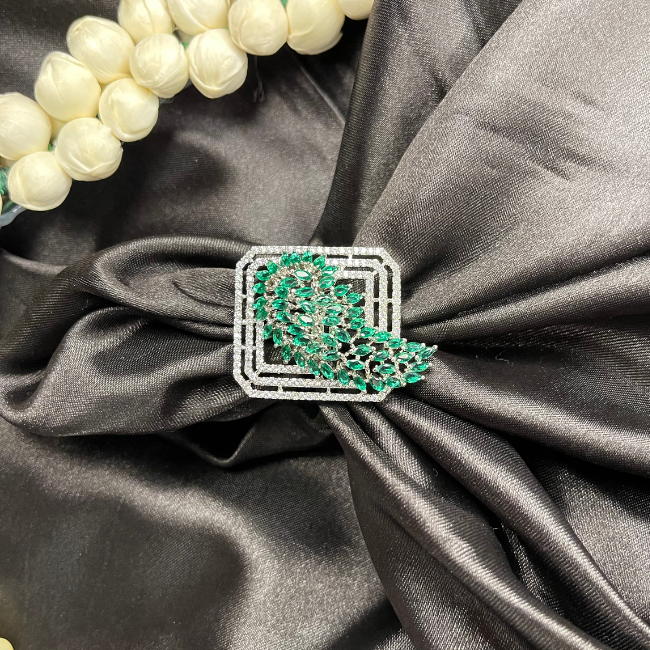 Emerald Square American Diamond Cocktail Ring