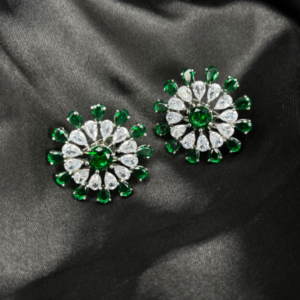 Emerald American Diamond Stud Earring