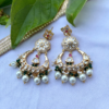 Kundan Polki Chandbali Earrings With Pearl Drops