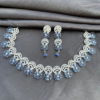 Wedding Jewellery American Diamond Sapphire Necklace | CZ Jewellery Necklace