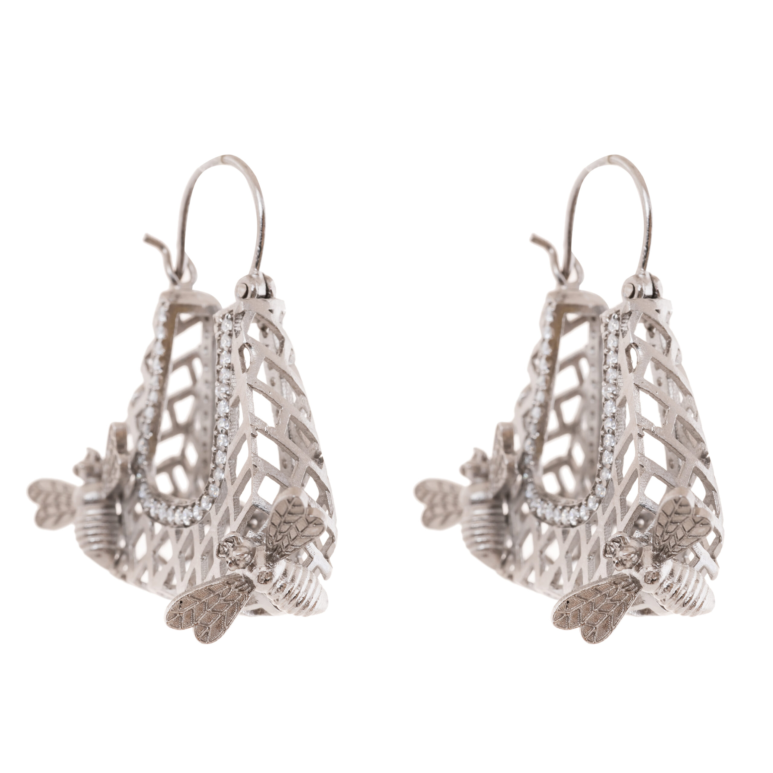 Filigree Bird Hoop Earrings