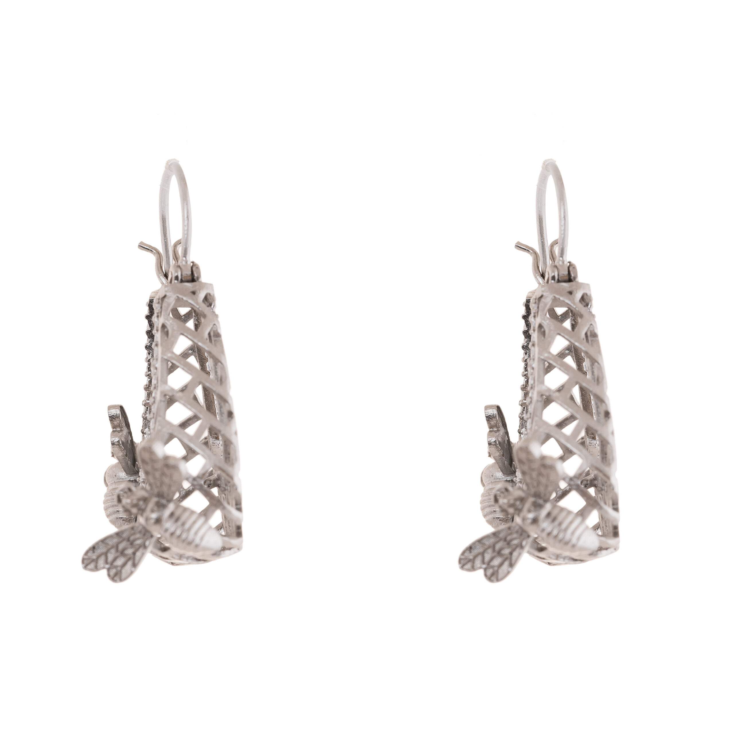 Filigree Bird Hoop Earrings