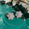 Classy Marquise American Diamond Stone Floral Stud Earrings