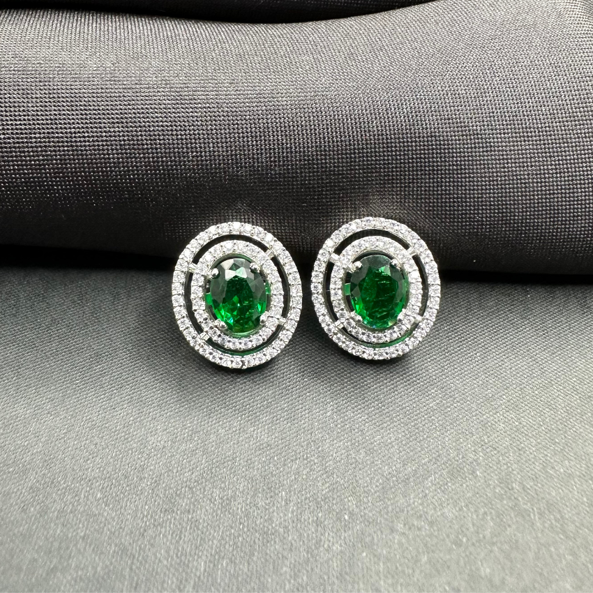 emerald stud earring