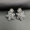 American Diamond Princess Leaf Stud Earrings