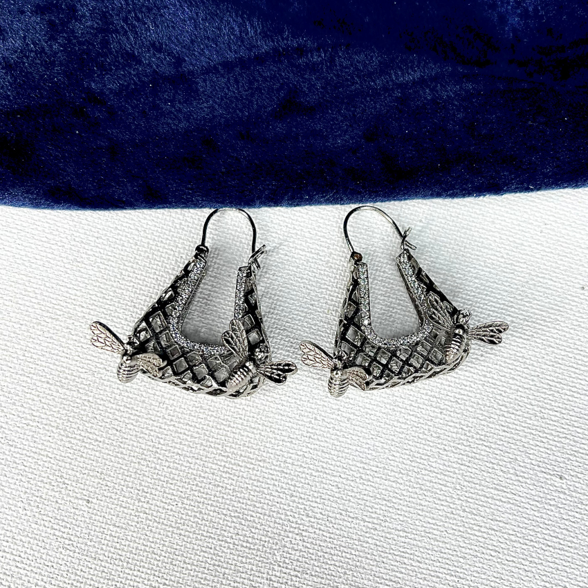 Filigree Bird Hoop Earrings