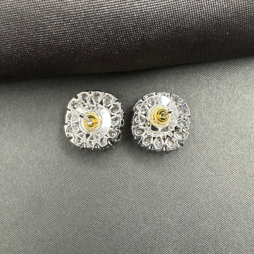 American Diamond Square Shape Stud Earrings