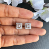 American Diamond Square Baguette Stud Earrings