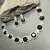 Faux American Diamond Doublet Neck Set- Emerald Green