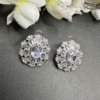 American Diamond Floral Style Stud Earrings