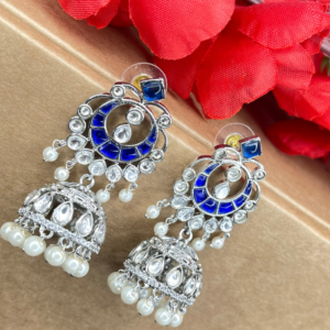 Sapphire Stoned Statement Wedding Jhumkha