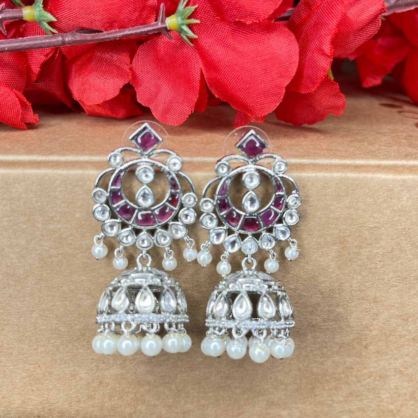 Ruby Stoned Statement Wedding Jhumka