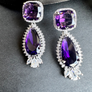 Cubic Zirconia | American Diamond Doublet Stone Dangling Earrings